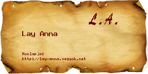 Lay Anna névjegykártya